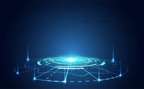 Modern Abstract technology concept communication circle digital circuits on b Иллюстрация