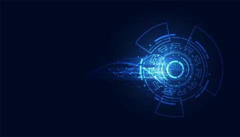 Modern Abstract technology concept communication circle digital circuits on b Stock Illustration