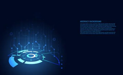 Modern Abstract technology concept. digital circuit communication circle  on  Stock-Illustration
