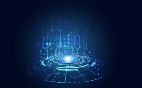 Modern Abstract technology concept. digital circuit communication circle  on  Illustration