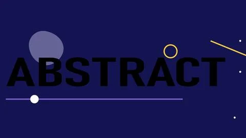 Modern abstract text design with geometric shapes and cosmic elements on da.. Stock Illustration