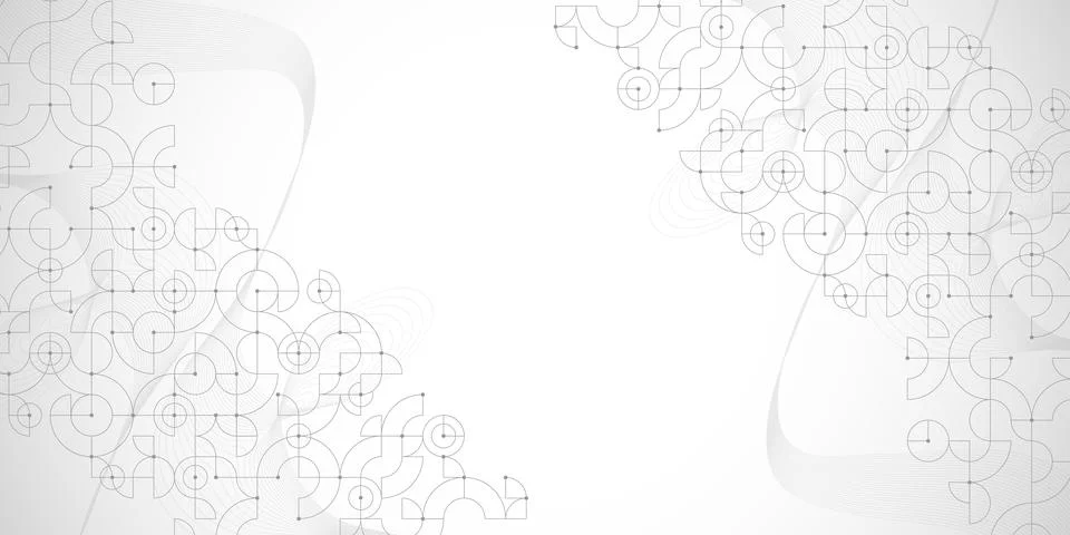 Modern abstract texture background with circles lines and dots shapes. Circles Illustrazione stock