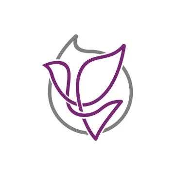 Modern abstract thin line flying bird vector icon Stock Illustration