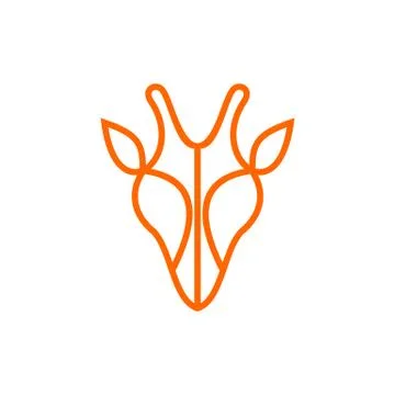 Modern abstract thin line giraffe head vector icon Stock Illustration