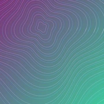 Modern Abstract Topographic Contour Lines on Purple and Teal Gradient Backg.. Stock Illustration