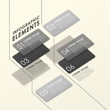 Modern abstract translucent tag infographic elements Stock Illustration