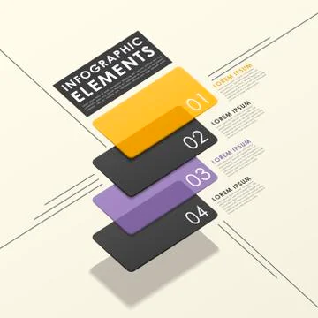 Modern abstract translucent tag infographic elements イラスト素材