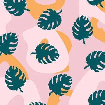Modern abstract tropical leaf pattern background Stock Illustration