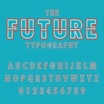 Modern abstract  typographic font and alphabet Stock Illustration