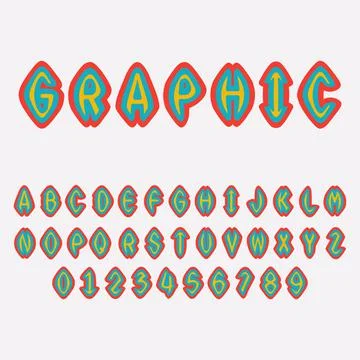 Modern abstract  typographic font and alphabet Stock Illustration