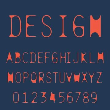 Modern abstract  typographic font and alphabet. Minimal design. Vector Illust Stock Illustration