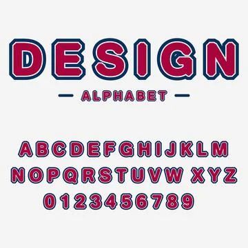 Modern abstract  typographic font and alphabet Stock Illustration
