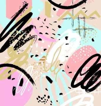 Modern abstract vector background, memphis style. Bright template for design Stock Illustration