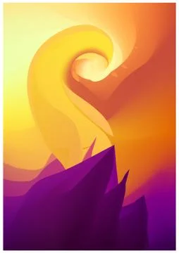 Modern abstract vector background template or Wallpaper in yellow and purple Stock Illustration