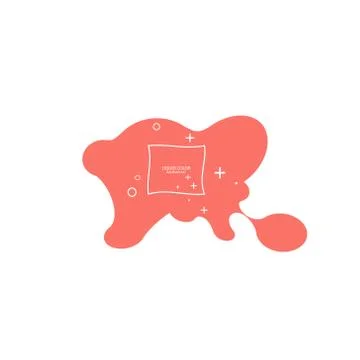 Modern abstract vector banner. Flat geometric liquid form with living coral Stock Illustration