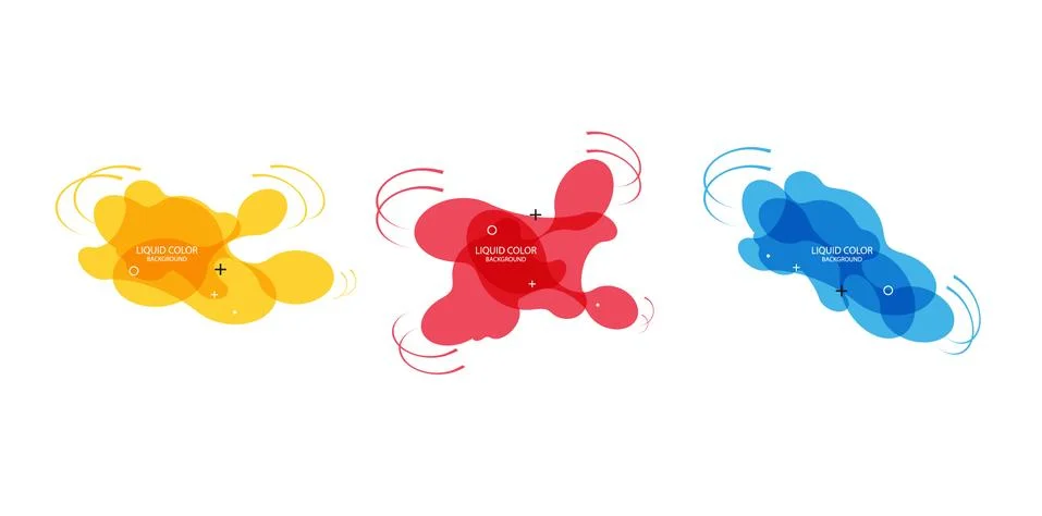 Modern abstract vector banner set. Flat geometric liquid form with various Stock Illustration
