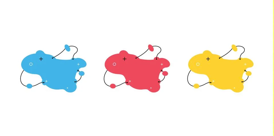 Modern abstract vector banner set. Flat geometric liquid form with various 스톡 일러스트