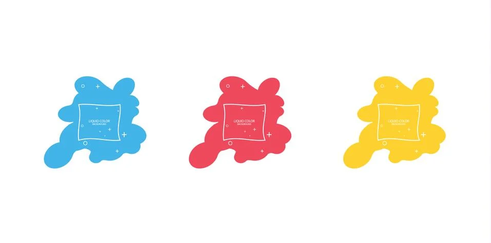 Modern abstract vector banner set. Flat geometric liquid form with various Illustrazione stock