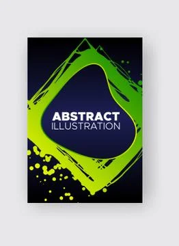 Modern abstract vector banners. Ink style poster shapes of gradient colors on Ilustración de archivo