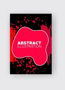 Modern abstract vector banners. Ink style poster shapes of gradient colors on Stock Illustration