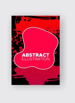 Modern abstract vector banners. Ink style poster shapes of gradient colors on Stock Illustration