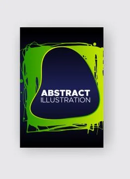 Modern abstract vector banners. Ink style poster shapes of gradient colors on Stock Illustration