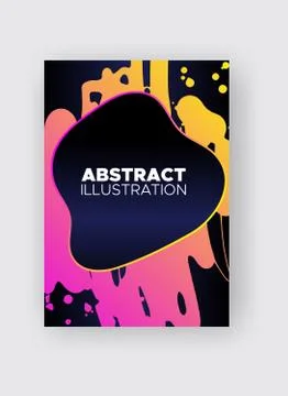 Modern abstract vector banners. Ink style poster shapes of gradient colors on Stock Illustration