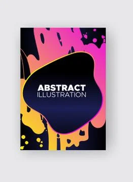 Modern abstract vector banners. Ink style poster shapes of gradient colors on Illustrazione stock