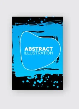 Modern abstract vector banners. Ink style poster shapes of gradient colors on Illustrazione stock