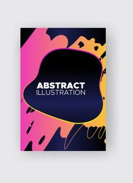 Modern abstract vector banners. Ink style poster shapes of gradient colors on Illustrazione stock