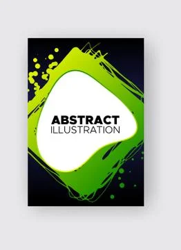 Modern abstract vector banners. Ink style poster shapes of gradient colors on Stock Illustration