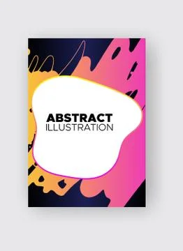 Modern abstract vector banners. Ink style poster shapes of gradient colors on Stock Illustration