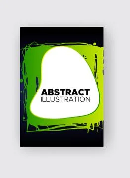 Modern abstract vector banners. Ink style poster shapes of gradient colors on Stock Illustration