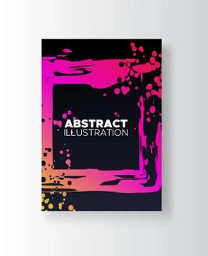 Modern abstract vector banners. Ink style poster shapes of gradient colors on Illustrazione stock