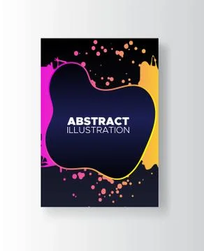 Modern abstract vector banners. Ink style poster shapes of gradient colors on Stock Illustration