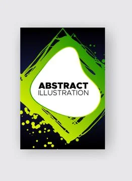 Modern abstract vector banners. Ink style poster shapes of gradient colors on Stock Illustration