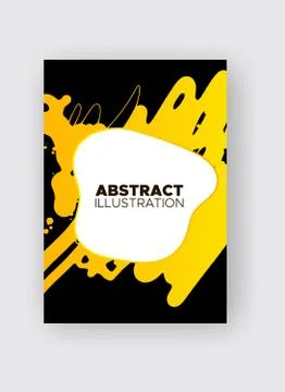 Modern abstract vector banners. Ink style poster shapes of gradient colors on Stock Illustration