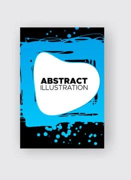 Modern abstract vector banners. Ink style poster shapes of gradient colors on Stock Illustration