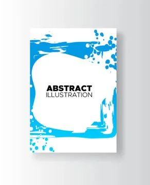 Modern abstract vector banners. Ink style poster shapes of gradient colors on Stock Illustration