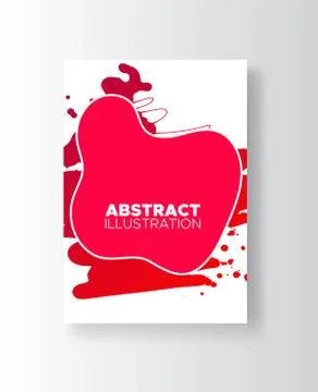 Modern abstract vector banners. Ink style poster shapes of gradient colors on Stock Illustration