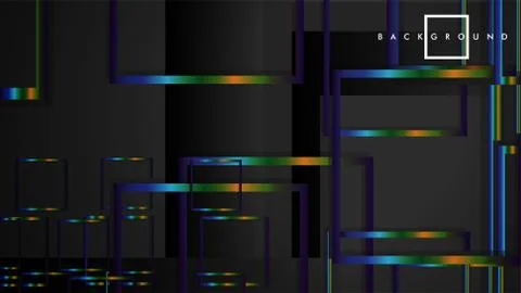 Modern Abstract Vector Box Background. with colorful gradient strips. eps 10  Stock Illustration