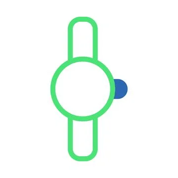 Modern abstract vector icon featuring symmetrical green lines and a blue el.. 스톡 일러스트