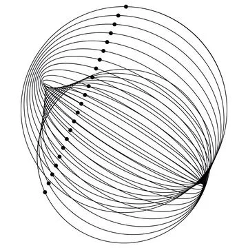 Modern abstract vector illustration. Digital futuristic linear shape Illustrazione stock