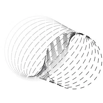 Modern abstract vector illustration. Digital futuristic monochrome linear shape Stockillustratie