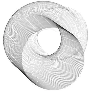 Modern abstract vector illustration. Digital futuristic monochrome linear shape Stock Illustration