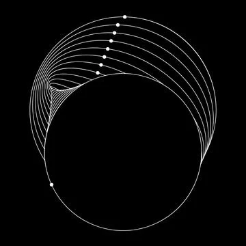 Modern abstract vector illustration. Digital futuristic monochrome linear shape イラスト素材