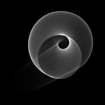 Modern abstract vector illustration. Digital futuristic monochrome linear shape 스톡 일러스트