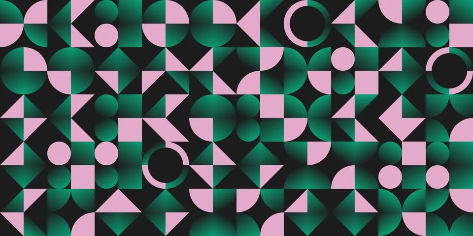 Modern abstract vector pattern artwork with various geometric shapes and Stock Illustration