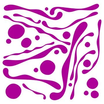 Modern Abstract Vector Set with Purple Liquid Splash and Drop Shapes Stock Illustration