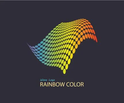 Modern abstract vector wave logo with dots Illustrazione stock